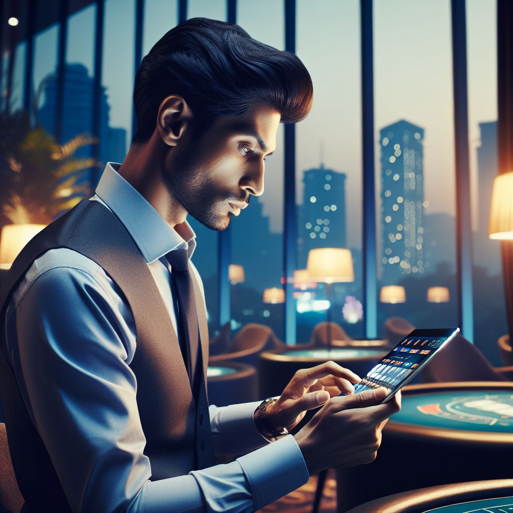 Player in Bangladesh checking live casino options and betting features on a device